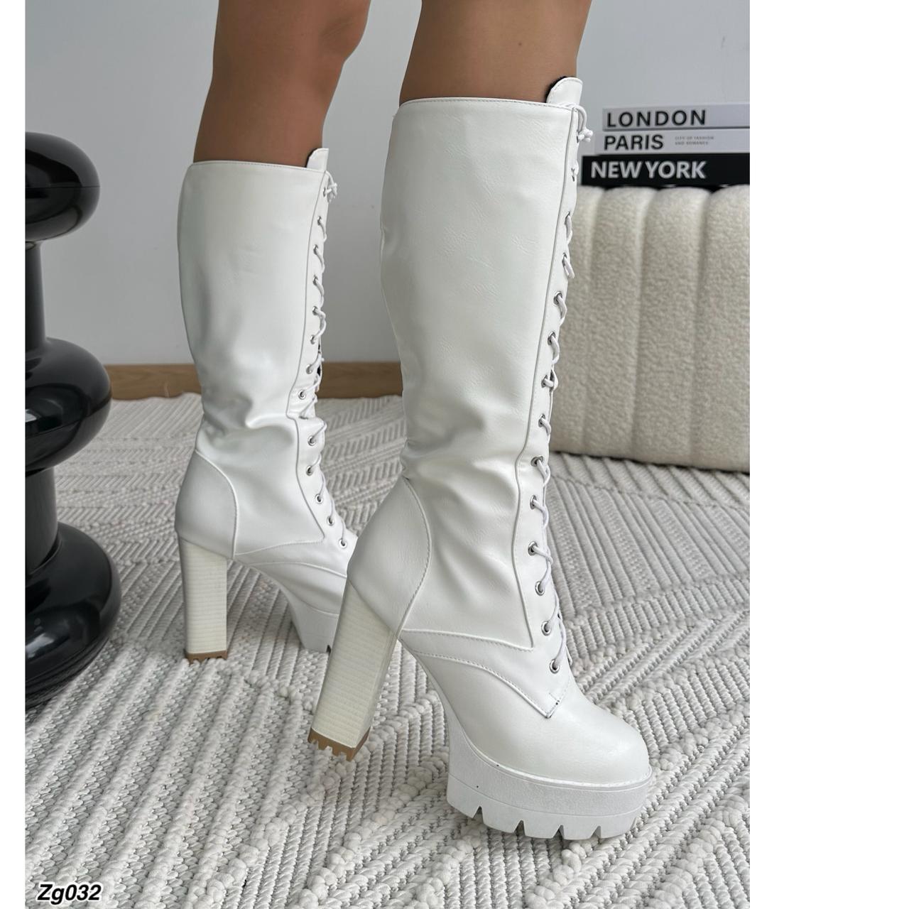 Bota caña alta blanco tacon 11cm BT15# C-1